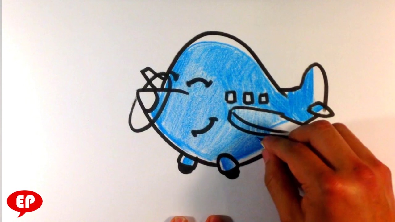 How to Draw a Plane (cute) - Easy Pictures to Draw - YouTube