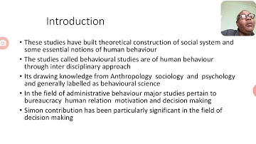 Behavioural approach  HA Simon