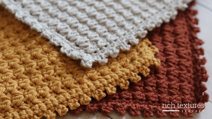 Textured Crochet Dishcloth Pattern - Petals to Picots