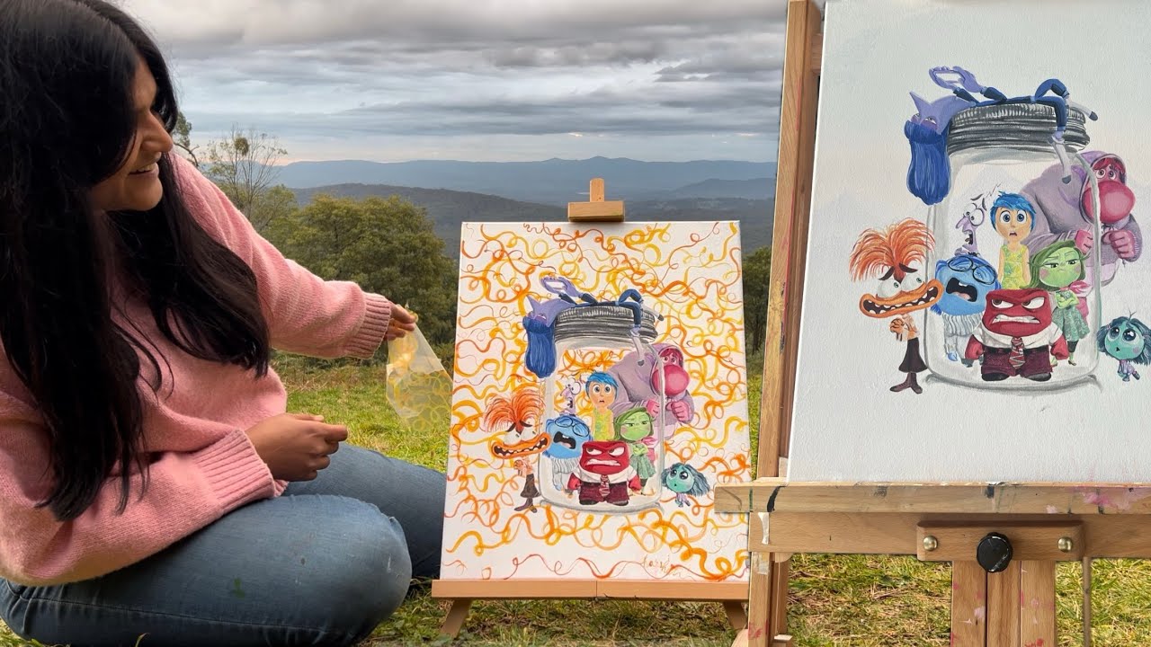 Painting the Inside out 2 characters | Soothing Satisfying Art Process