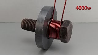 How to Make 4000w Free Energy Generator with Big Bolt use Big Copper Wire