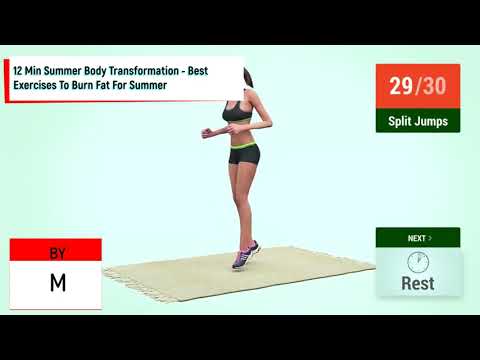 12 Min Summer Body Transformation   Best Exercises To Burn Fat For Summer/12 წუთის საზაფხულო ვარჯი