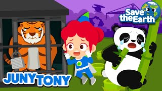 Let’s Protect the Endangered Animals🦁🐼 | Save the Earth🌎 | Green Earth Songs for Kids | JunyTony screenshot 5