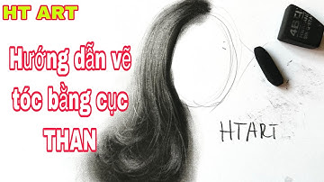 Hướng dẫn vẽ tóc bằng cục than vuông /htart