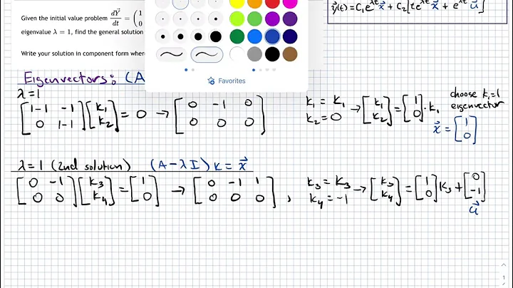 Repeated Eigenvalues Example, DE System
