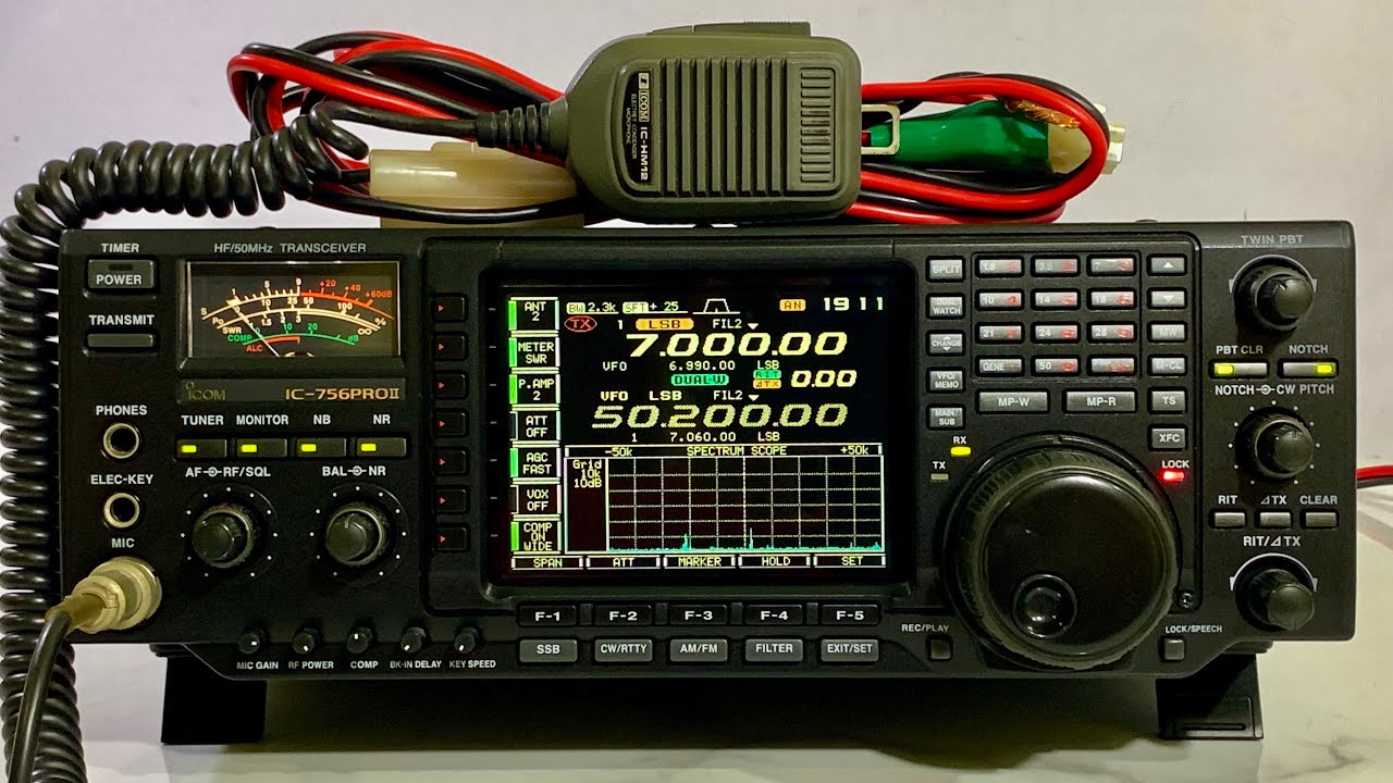 💢iCom IC-756PROII HF/50MHz 110W + DC + HM-12 ATU DSP💢 - YouTube