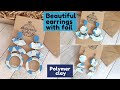 Beautiful simple earrings with foil * Polymer clay * DIY * Tutorial * Melagrana design