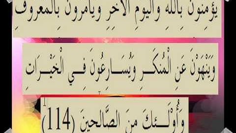 القران الكريم سورة آل عمران الأية  114