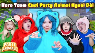 Mèo Simmy và Hero Team Chơi PARTY ANIMAL Ngoài Đời ?!