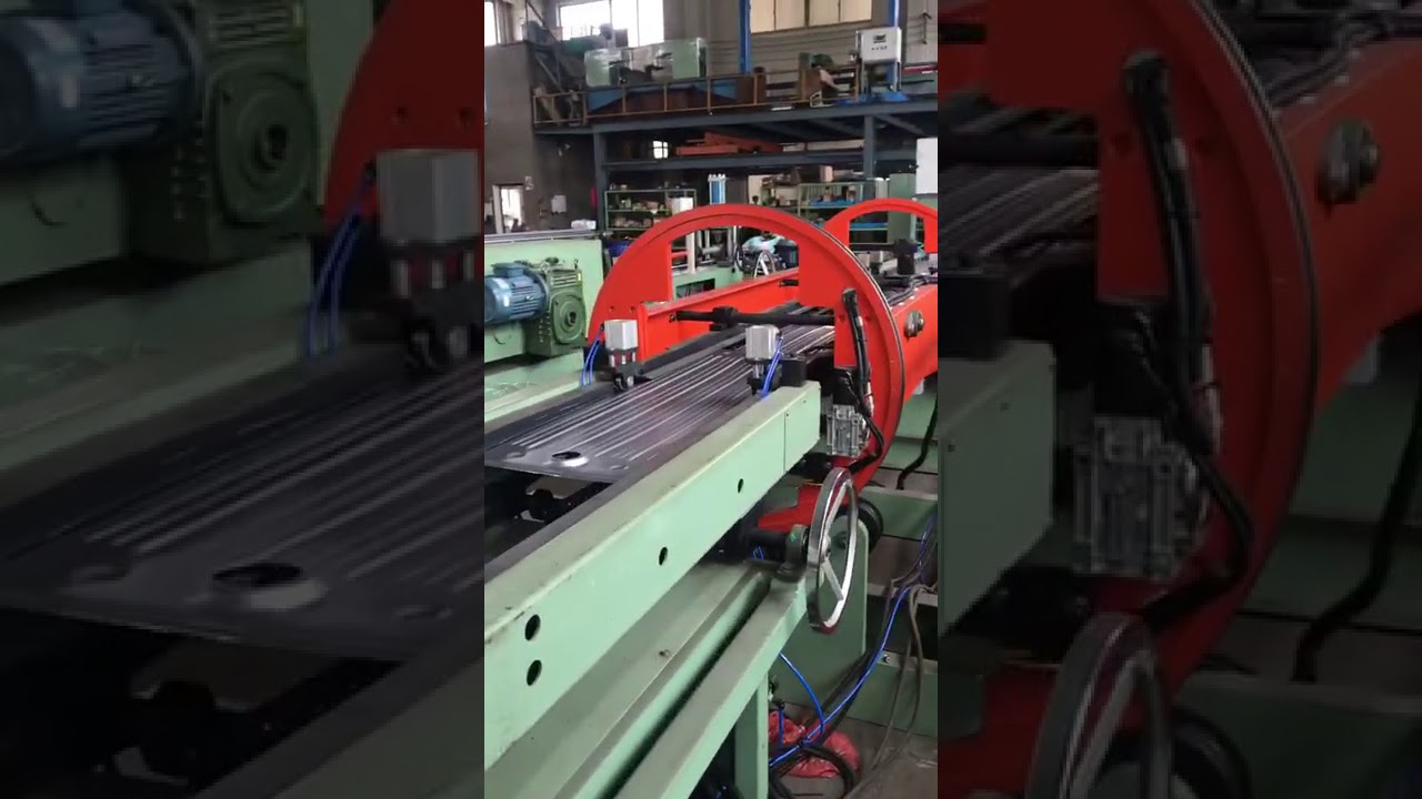 Integral type transformer radiator production line