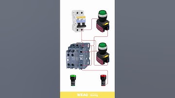 Magnetic Contactor Control with Two Buttons and Status Indicator Lights.