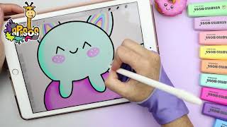 How Draw MY STICKERS - PANDIN kawaii Bread to Mini Notes using PROCREATE #2 | aPasos Crafts DIY