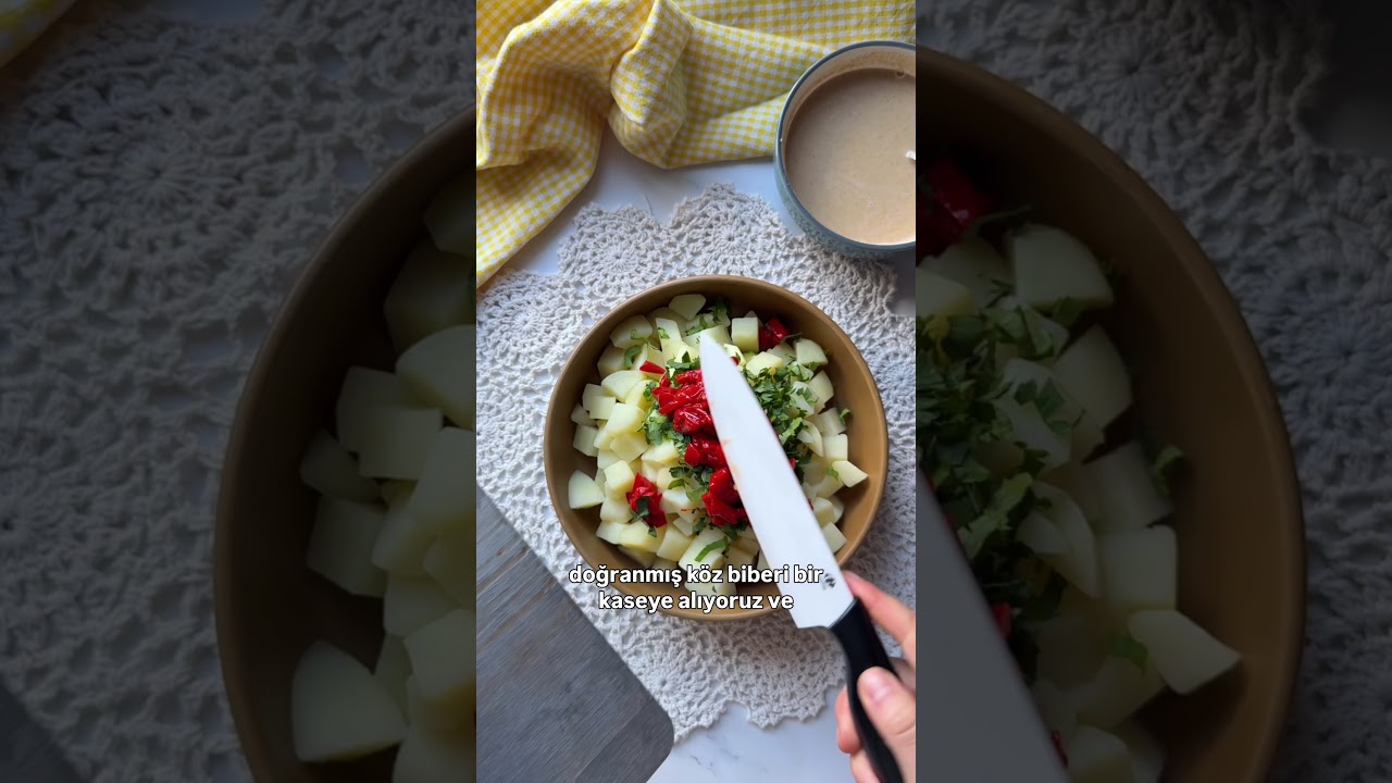 Tahinli Patates Salatası Tarifi #tarif #pratiktarifler #yemektarifleri Tahinli Patates Salatası Tarifi #tarif #pratiktarifler #yemektarifleri