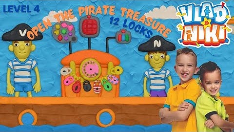 Vlad and Niki 12 Locks | Level 4 Walkthrough | Help Them Open The Pirate Treasure. [Rud Present]