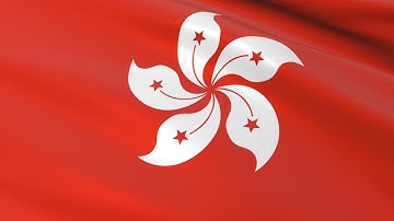 Flag of Hongkong waving in the wind - Flag animation - Motion background - 4K UHD