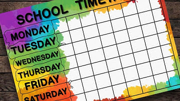 School Timetable design | How to draw and color easy step by step for kids | Classroom Projects