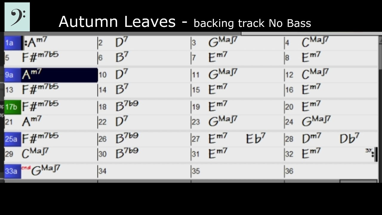 Autumn Leaves - backing track No Bass