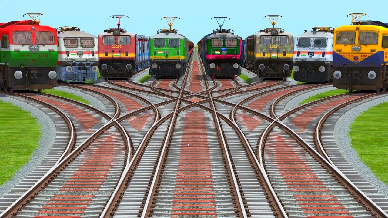 Viii- Trains Crossing At Daimond Railroad Tracks | Train Race at the World’s Craziest Junction
