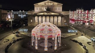 Новогодняя Москва 2018 с квадрокоптера 4К. New Year Moscow 2018 Aerial 4K. Christmas in Moscow 2018