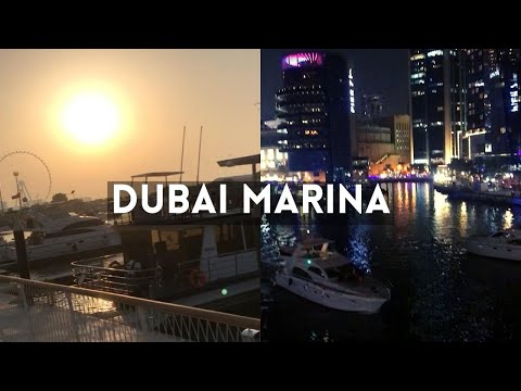 DUBAI MARINA a NOITE e de DIA, LUXO das LANCHAS dos MILIONÁRIOS nos EMIRADOS ÁRABES em Novembro 2021