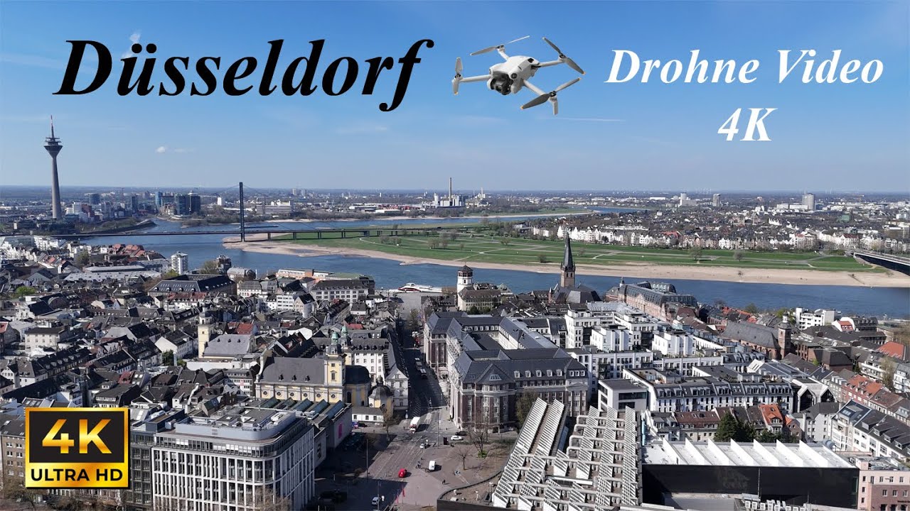 Düsseldorf | Germany | Rhein | Drohne Video 4K | DJI MINI 4 PRO