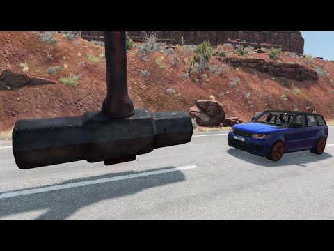 Range Rover Sport vs Giant Hammer 😱 BeamNG.Drive