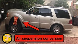 Lincoln Navigator air suspension conversion to coil springs / Ford Expedition.