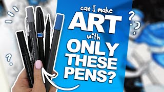 Filling a 9x12 Paper with ONLY PENS? Here goes! | Mystery Art Box | ArtSnacks Plus Unboxing