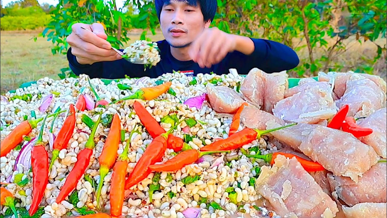 ก้อยไข่มดแดงแกล้มพริกสดแซ่บคักอีหลีครับพี่น้อง ASNR MUKBANG EATING SHOW#โก้อีสานพาแดก 
