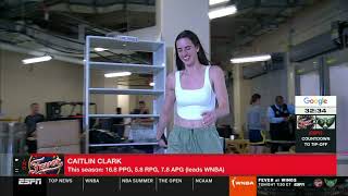 Caitlin Clark pre-game arrival walk-in outfit Indiana Fever vs Dallas Wings WNBA