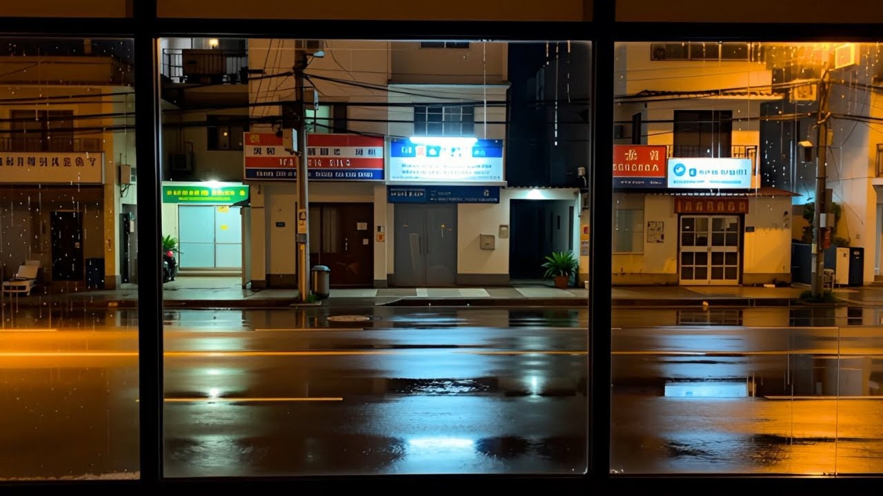 Manila Rainy Night Apartment Window Ambience for Sleep & Relaxation | 1 Hour