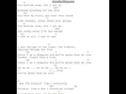 Roar by Katy Perry lyrics and chords