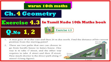 TN class 10 Maths Exercise 4.3 Q.No  1 and 2 in Chapter 4.Geometry- Tamil Nadu New syllabus 2019