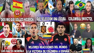 MEJORES REACCIONES DEL MUNDO A ESPAÑA 0-1 COLOMBIA CON GOLAZO DE MUÑOZ Y SHOW DE LUCHO DÍAZ Y JAMES