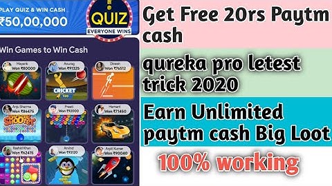 Qureka pro unlimited Trick 2020 || Download Qureka pro Application get 20 paytm cash mod APK 2020