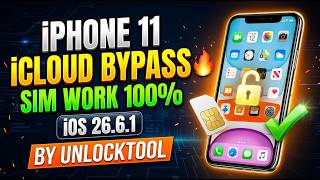 iphone 11 bypass icloud ios 26.6.1 sim work 100% by unlocktool 🔥 screenshot 4