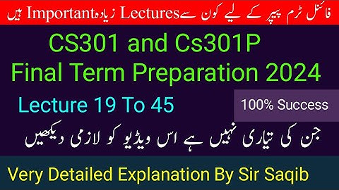 Cs301 Final Term Preparation 2024| cs301 final term preparation| cs301p final term preparation 2024