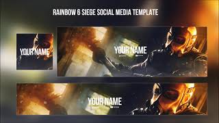 FREE GRAPHICS Rainbow Six Siege template (Twitter Header/ Youtube banner/ Profile picture)