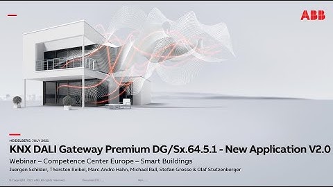 Webinar about KNX DALI Gateway Premium DG/Sx.64.5.1 - New Application V2.0