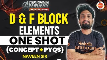 D & F Block Elements | Chemistry | Class 11 & Class 12 | JEE 2024 | Naveen Sir |  @VedantuTeluguJEE