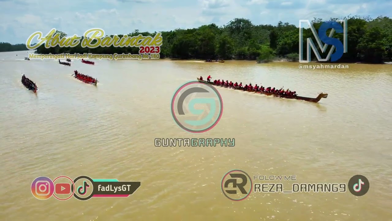 Lomba perahu panjang di Abut Barintak Gurimbang Sesi ke 1#berau #kaltim