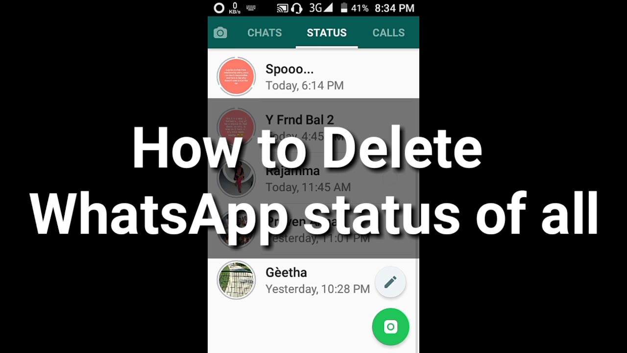 Trick to delete Whatsapp status of all :-) - YouTube