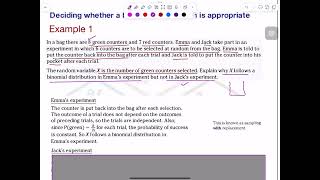 TKMaths A Level S1 Binomial Distribution - Is it applicable? Video 4