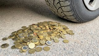 Crushing Crunchy & Soft Things by Car! EXPERIMENT CAR VS COINS 2 screenshot 5