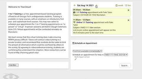 How to schedule tutoring appts in TracCloud