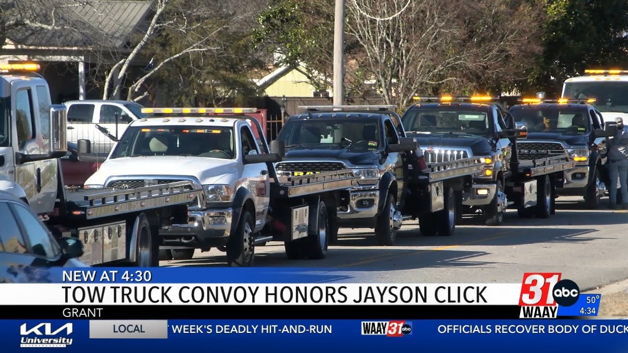 Convoy honors Madison County tow truck driver murdered on the job - YouTube