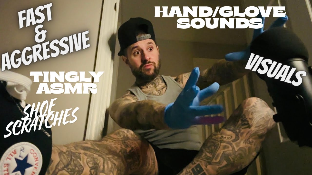 Экспериментальное ASMR | Звуки рук/перчаток с визуальными эффектами и царапанием обуви