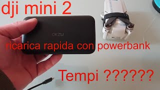Dji mini 2 tempi di ricarica con powerbank - YouTube