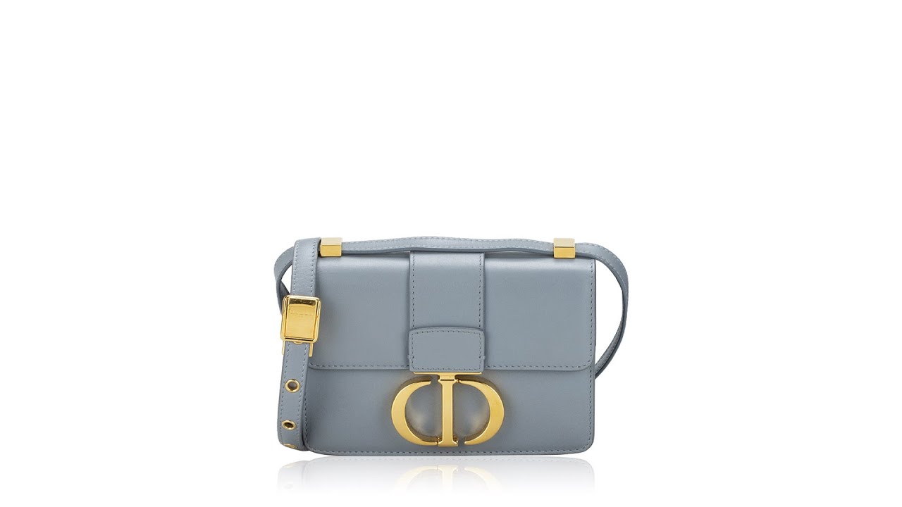 Christian Dior Smooth Calfskin Micro 30 Montaigne Flap Bag Blue