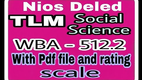 Nios Deled TLM of Social Science WBA 512.2 with rating scale and pdf file